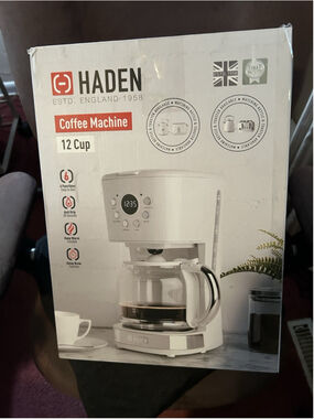 Haden 12 cup Coffee Machine White-6 Functions-Delay Brew